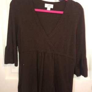 Brown Wrap Sweater